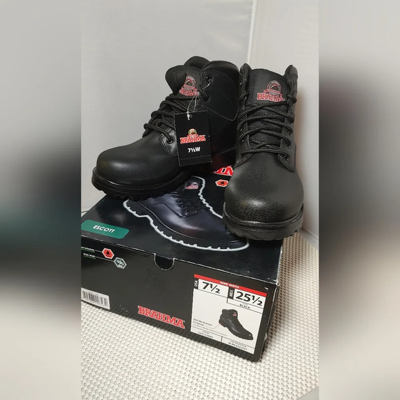 Brahma Men's Size 7.5W Escott Wide Width 6" Soft Toe Work Boots NWT - Picture 1 of 6